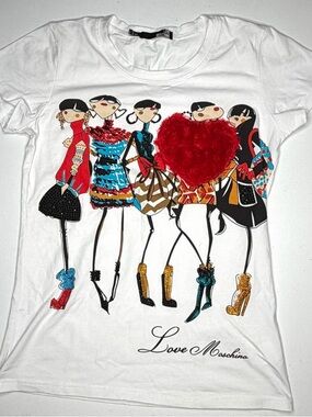 Love Moschino "Chic Girls" Graphic T-shirt. Size 8